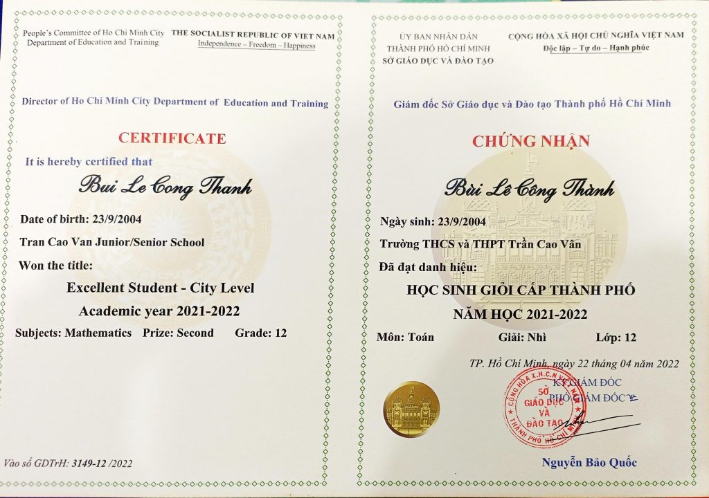 Trường THCS & THPT Trần Cao Vân